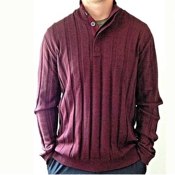 Alfani Burgundy Mock Turtleneck Sweater - Picture 6 of 6